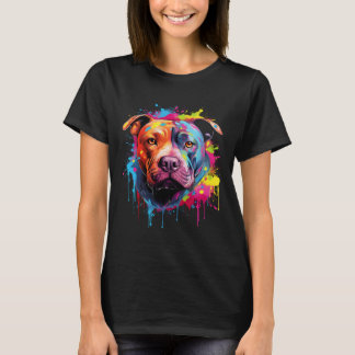 American Pitbull Terrier Splash Art Pitbull Hunde T-Shirt