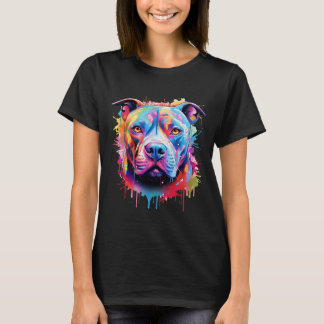 American Pitbull Terrier Splash Art Pitbull Hunde T-Shirt