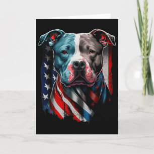 American Pitbull Terrier USA-Flagge Patriotischer Karte