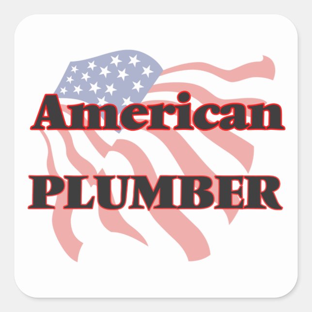 American Plumber Quadratischer Aufkleber (Vorderseite)
