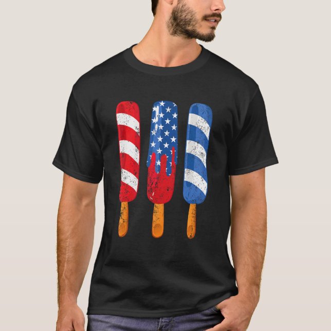 American Popsicle Red White Blue 4. Juli USA I T-Shirt (Vorderseite)