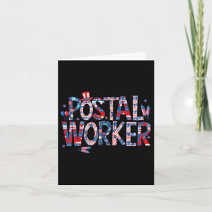 American Post Worker USA Flag Mailman Mail 4th O Karte