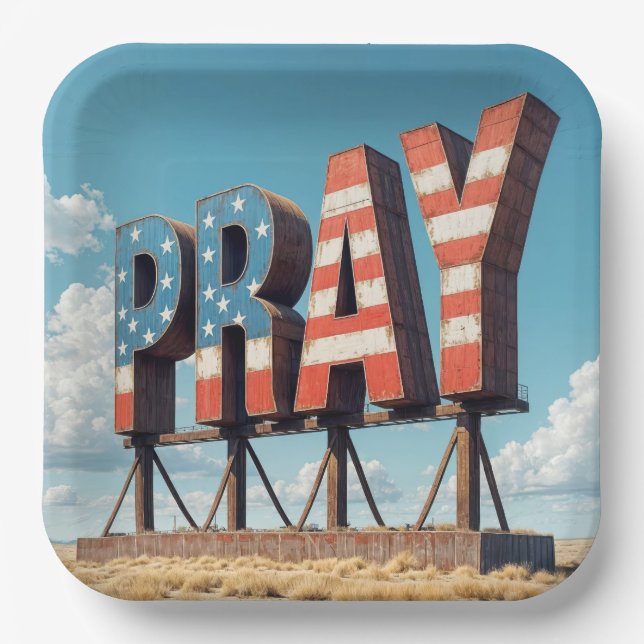 American PRAY Reklametafeln auf landwirtschaftlich Pappteller (Vorderseite)