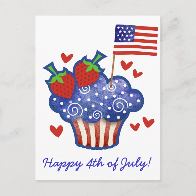 American Pride Cupcake Postcard Postkarte (Vorderseite)