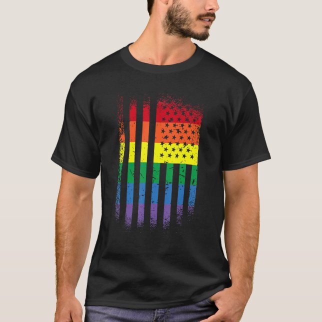 American Pride gay lesbian bisexual transgender US T-Shirt (Vorderseite)