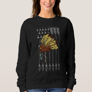 American Pride Headdress Indian US Flag National A Sweatshirt