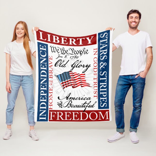 "AMERICAN PRIDE" Mittelfläschchen Fleecedecke (Beispiel)