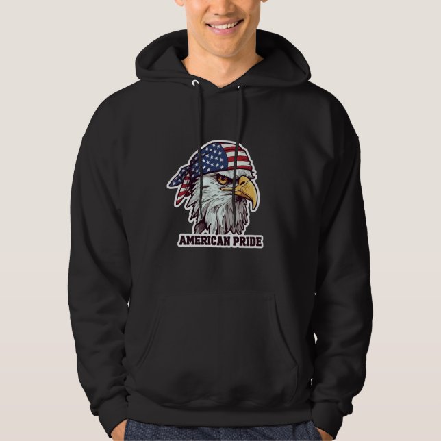 "American Pride Patriotic Eagle Hoodie - US Flag  (Vorderseite)