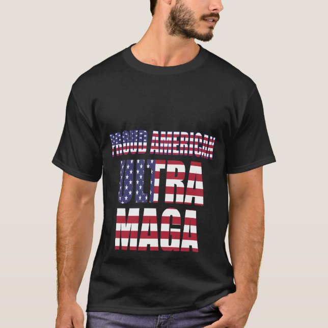 AMERICAN PRIDE Ultra MAGA Trump Unterstützer ⛳ Gre T-Shirt (Vorderseite)