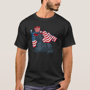 American Prig Dog Owner Labrador US Flag Black L T-Shirt