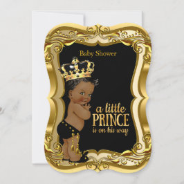 American Prince Baby Dusche Black Gold Einladung