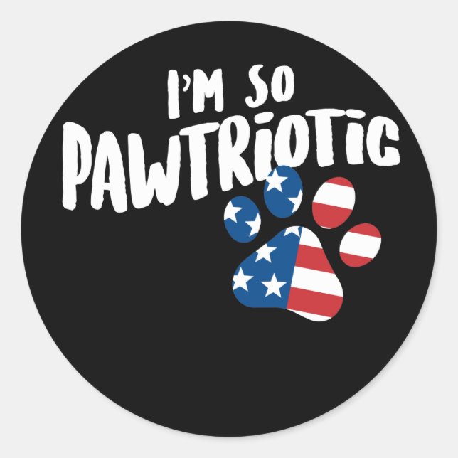American Puppy Paw ich bin so pawtriotisch Runder Aufkleber (Vorderseite)