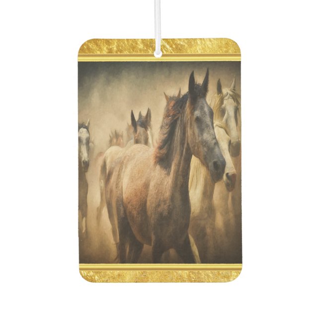 American Quarter Horse mit Goldfolie Autolufterfrischer (Vorderseite)