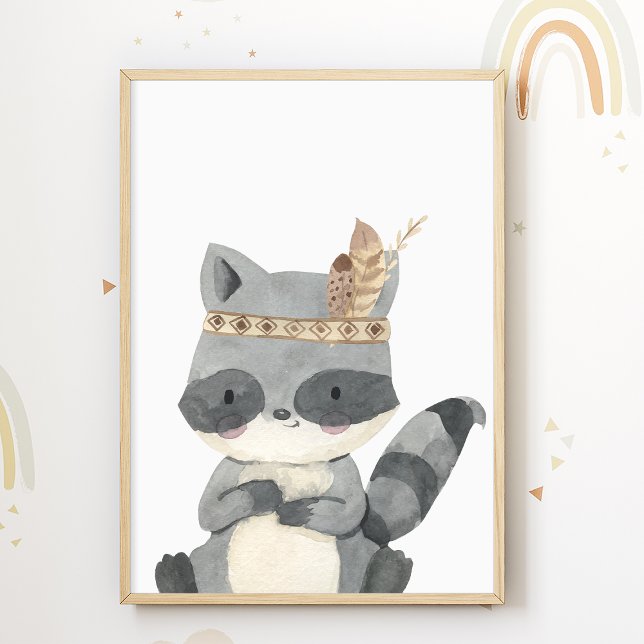 American Raccoon Poster Kids Room Print (Von Creator hochgeladen)