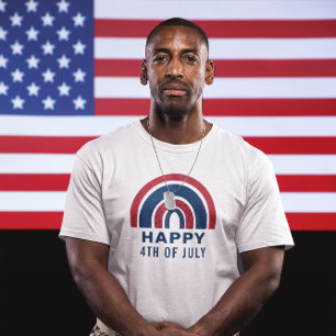 American Rainbow USA Independence Day 4. Juli T-Shirt