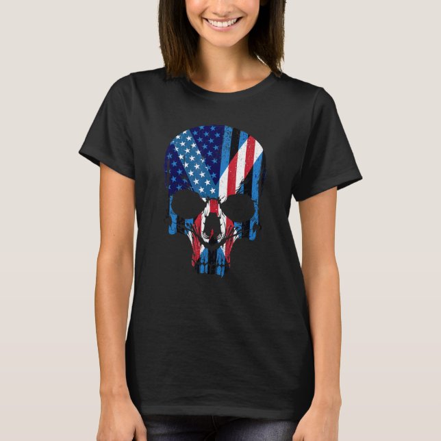 American Raised With Scottish Roots Skull Idea & U T-Shirt (Vorderseite)