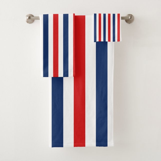 American Red White Strip  Badhandtuch Set (Insitu)