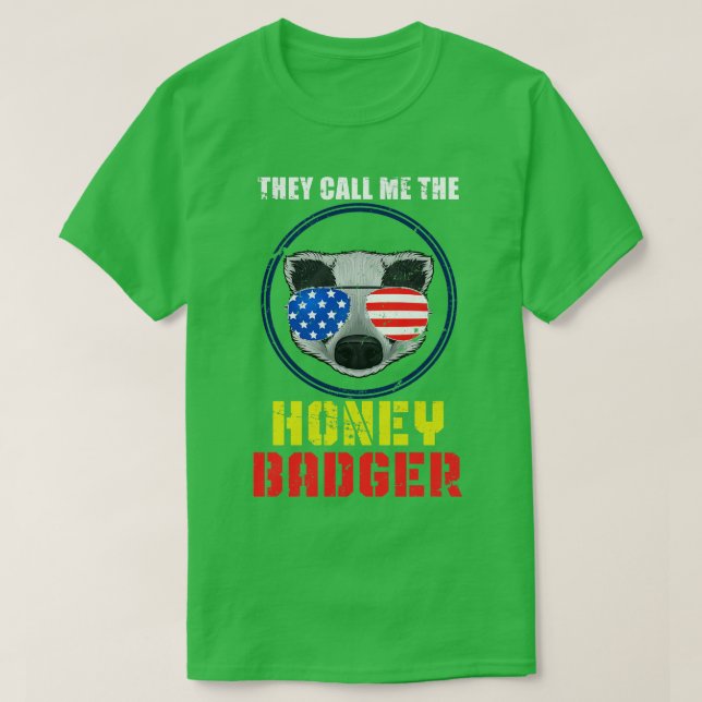 American Retro Honey Badger T-Shirt (Design vorne)