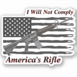 American Rifle Ripped USA Flag I will nicht erfüll Aufkleber