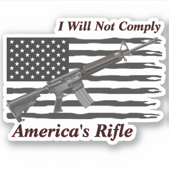 American Rifle Ripped USA Flag I will nicht erfüll Aufkleber (Vorderseite)