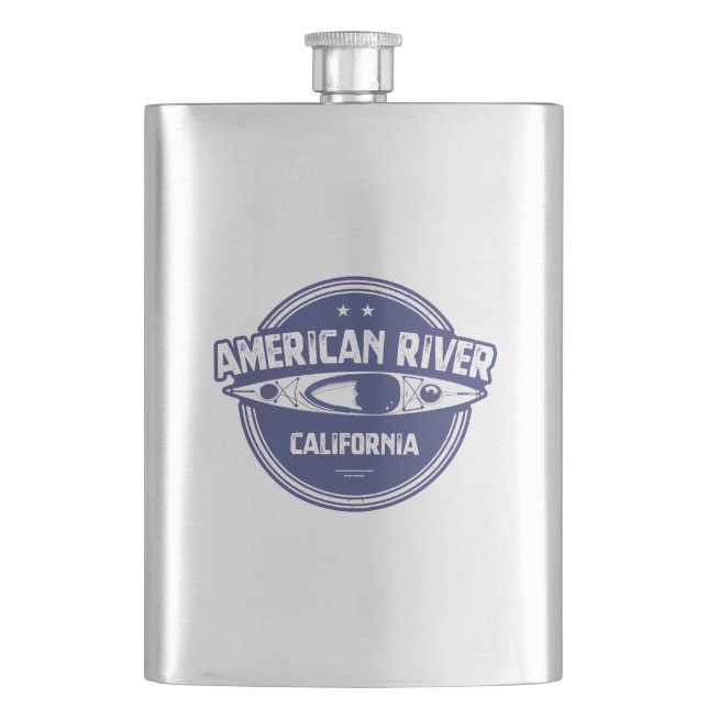 American River California Kayaking Flachmann (Vorderseite)