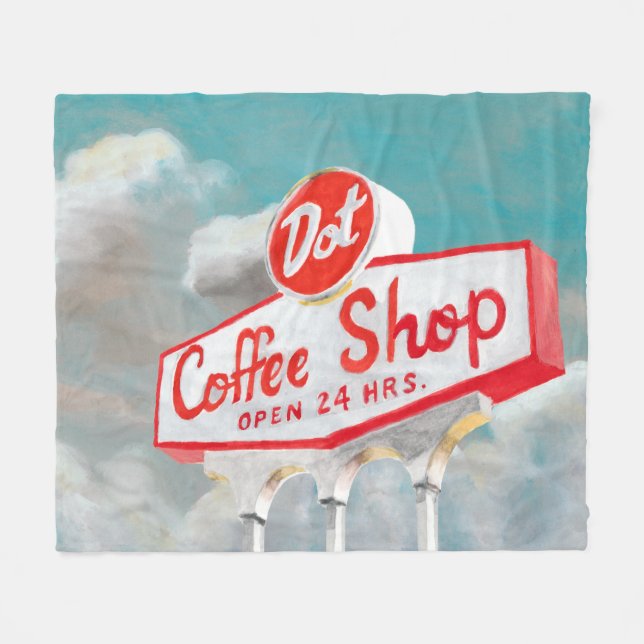 American Roadside | Coffee Shop-Abonnement Fleecedecke (Vorderseite (Horizontal))