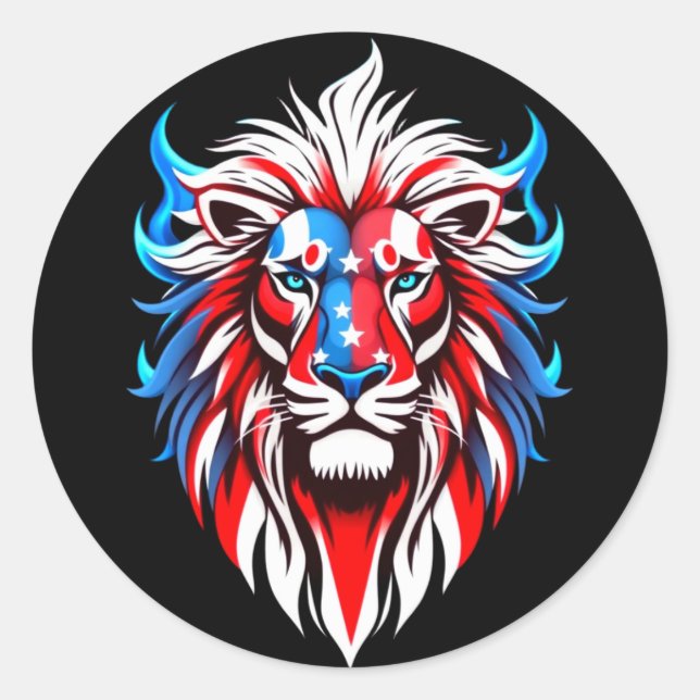 American Roar Runder Aufkleber (Vorderseite)