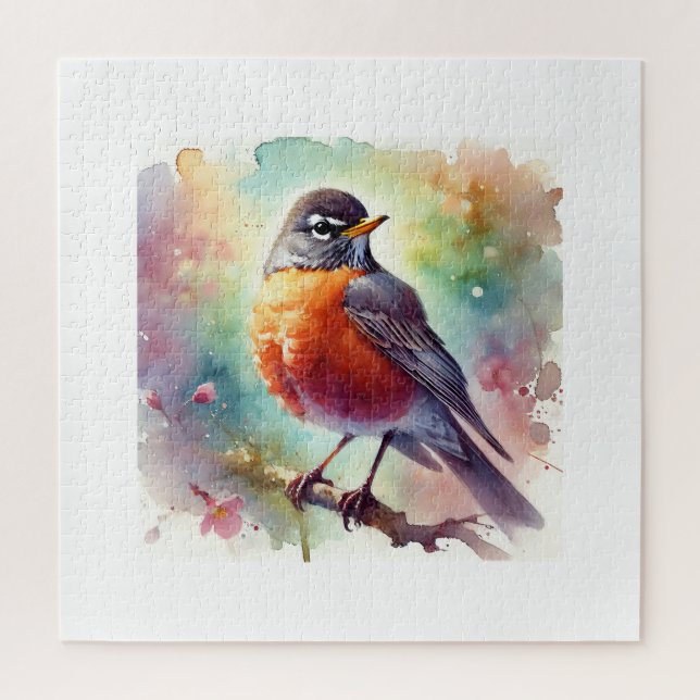 American Robin 010924AREF111 - Watercolor Puzzle (Vertikal)