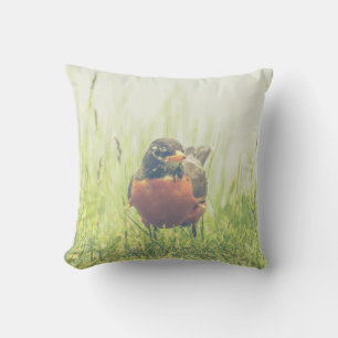 American Robin Bird Outdoor Throw Kissen