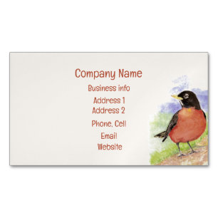 American Robin Garden Bird Art Magnetische Visitenkarte