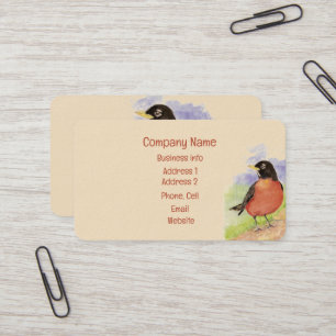 American Robin Garden Bird Art Visitenkarte