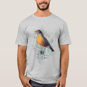 American Robin Garden Bird Naturschutz Art T-S T-Shirt