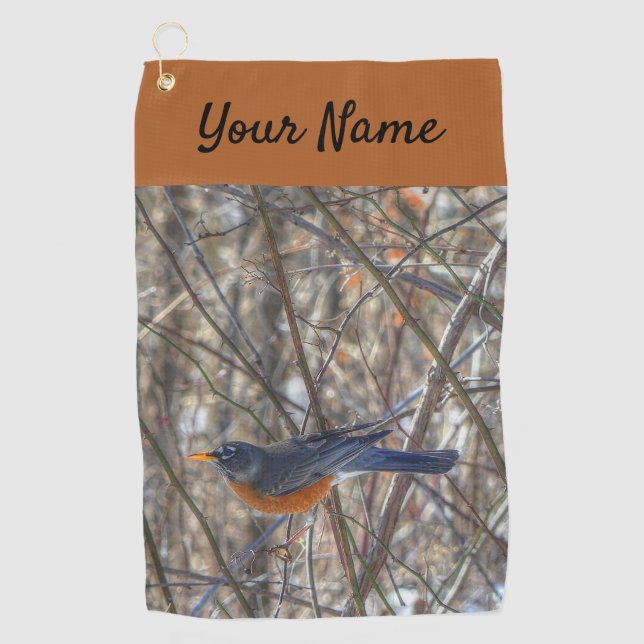 American Robin Golf Towel Golfhandtuch (Vorderseite)
