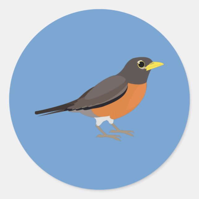American Robin Illustration Runder Aufkleber (Vorderseite)