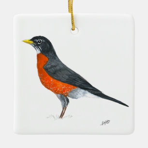 American Robin Keramikornament