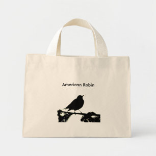 American Robin Silhouette Bag Mini Stoffbeutel