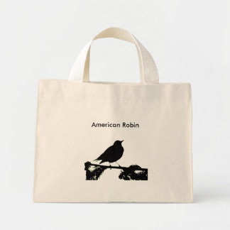 American Robin Silhouette Bag Mini Stoffbeutel