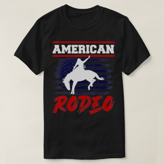 American Rodeo Cowboy Pferde Bull Reiten für Männe T-Shirt (Design vorne)
