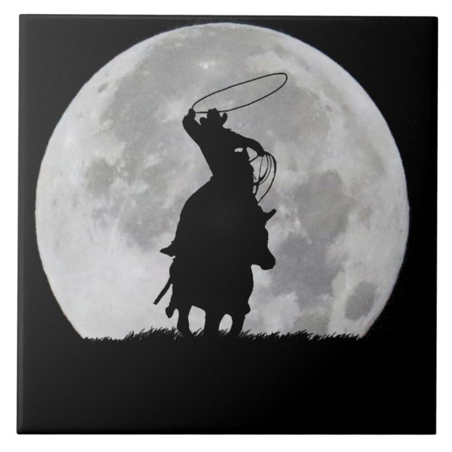 American Roping Cowboy Country Western Fliese (Vorderseite)