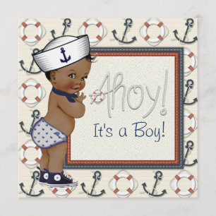 American Sailor Boy Nautical Baby Shooter Einladung