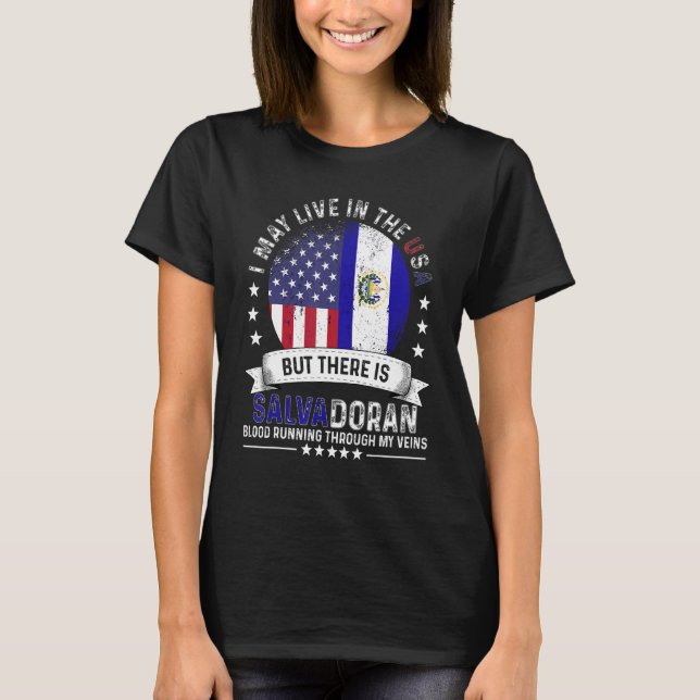 American Salvadoran Home in US Patriot El Salvador T-Shirt (Vorderseite)
