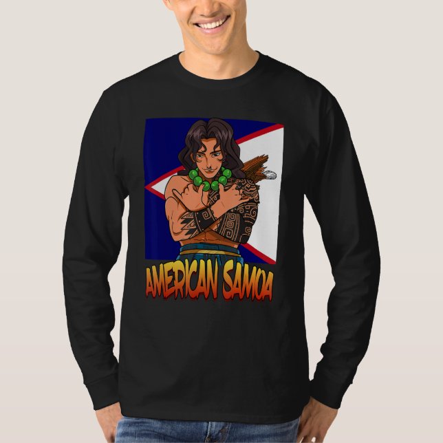 American Samoa Flag Polynesian Shaka Samoan Family T-Shirt (Vorderseite)