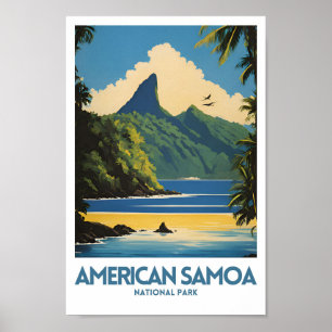 American Samoa National Park Minimal Travel Poster