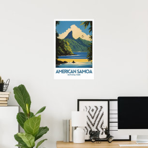 American Samoa National Park Minimal Travel Poster