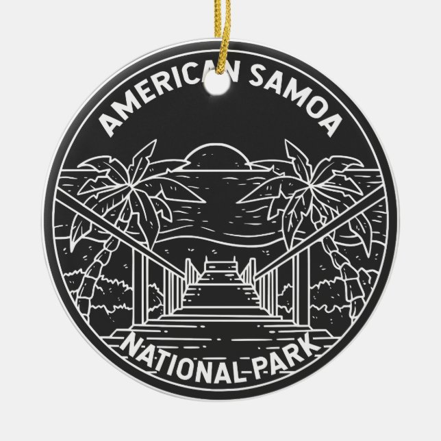 American Samoa National Park Ofu Beach Monoline Keramik Ornament (Vorne)