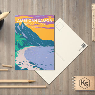 American Samoa National Park Ofu Beach Postcard Postkarte