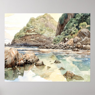 American Samoa National Park Watercolor Poster