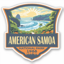 American Samoa Nationalpark Illustration Retro