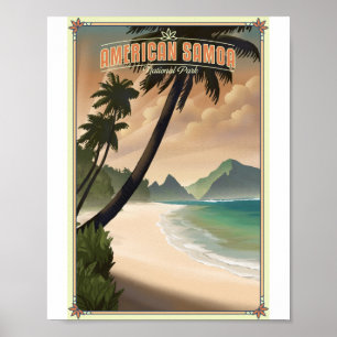 American Samoa Nationalpark Litho Artwork Poster
