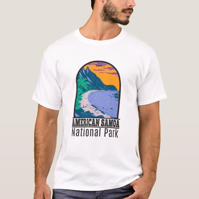 American Samoa Nationalpark Ofu Beach Vintag T-Shirt (Vorderseite)